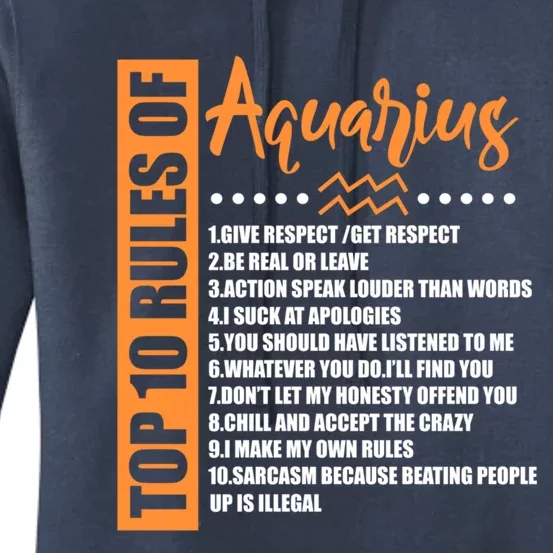 Top 10 Rules Aquarius Horoscope Astrology Birthday Cute Gift Women's Pullover Hoodie