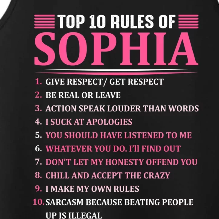 Top 10 Rules Of Sophia Sophia First Name Gift Performance Tank