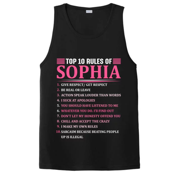 Top 10 Rules Of Sophia Sophia First Name Gift Performance Tank