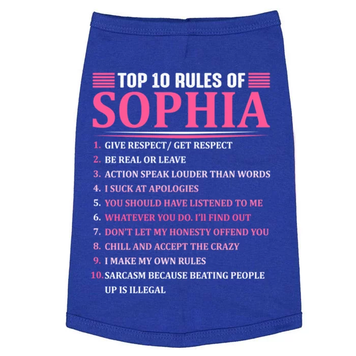 Top 10 Rules Of Sophia Sophia First Name Gift Doggie Tank