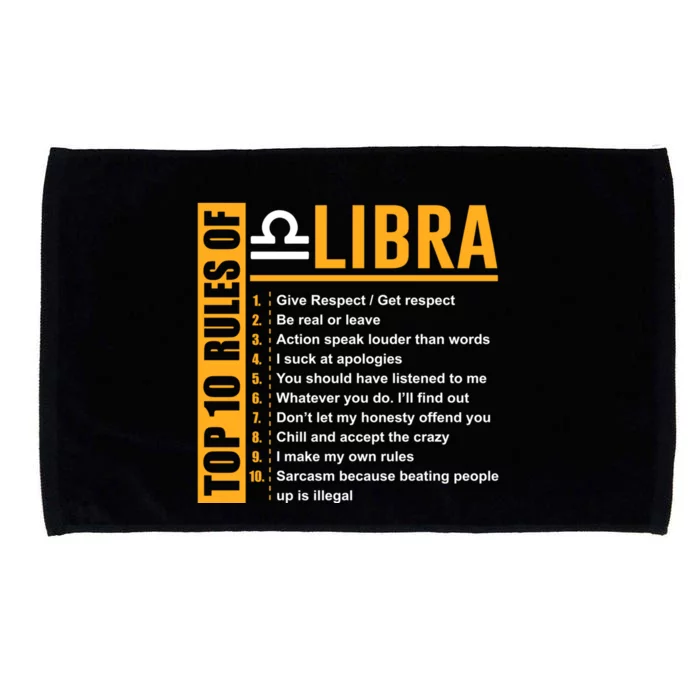 Top 10 Rules Of Libra Birthday Funny Gift Great Gift Meaningful Gift Microfiber Hand Towel