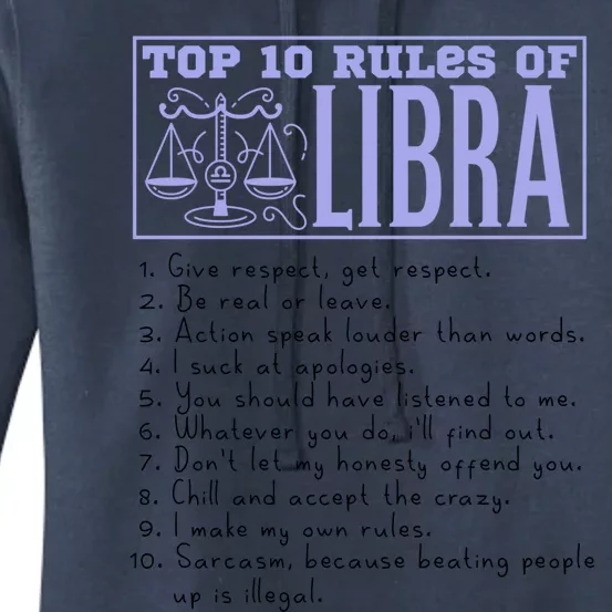 Top 10 Rules Libra Horoscope Birthday Great Gift Women's Pullover Hoodie