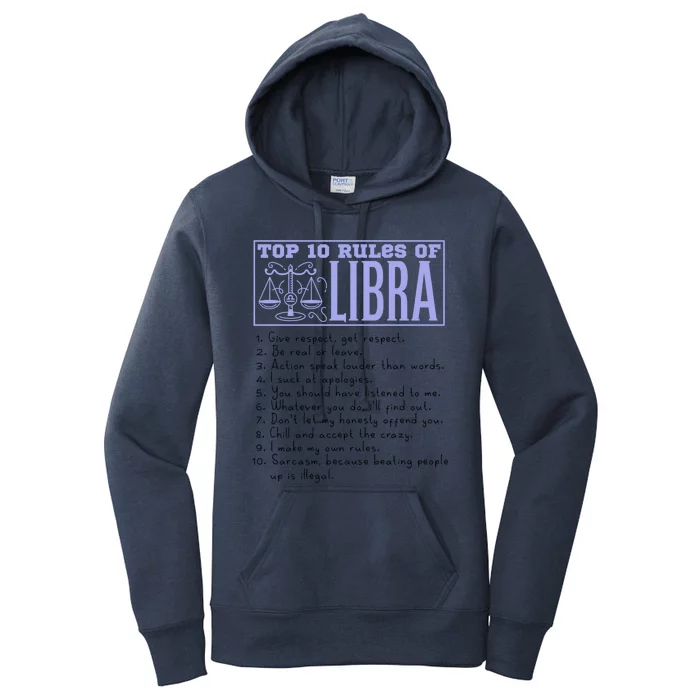 Top 10 Rules Libra Horoscope Birthday Great Gift Women's Pullover Hoodie