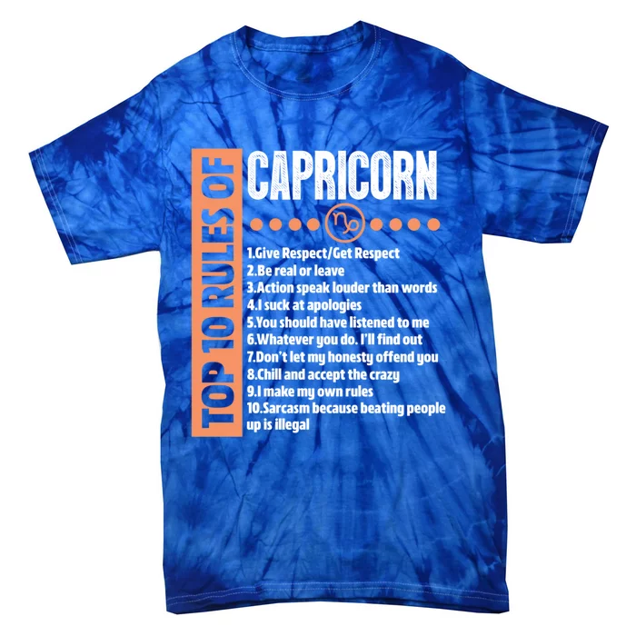 Top 10 Rules Capricorn Horoscope Astrology Funny Birthday Gift Tie-Dye T-Shirt