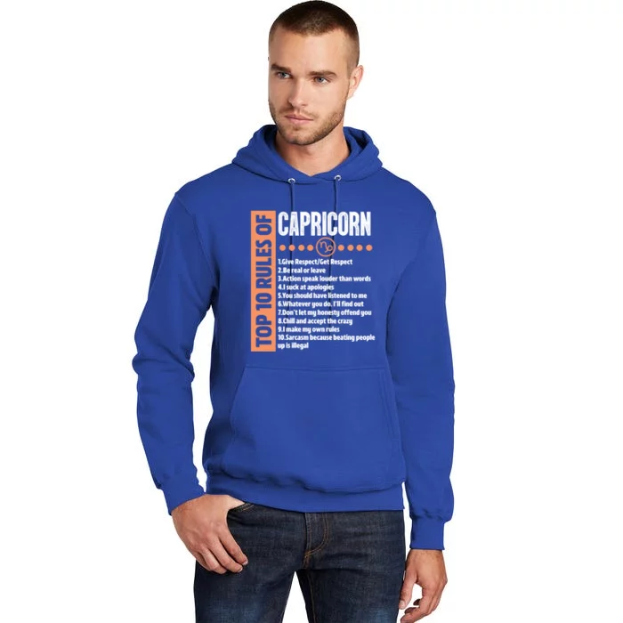 Top 10 Rules Capricorn Horoscope Astrology Funny Birthday Gift Tall Hoodie