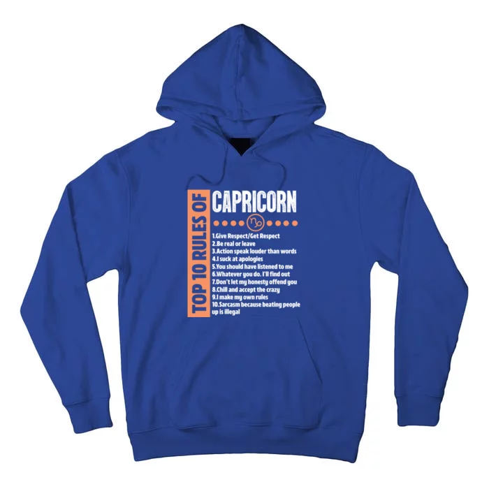 Top 10 Rules Capricorn Horoscope Astrology Funny Birthday Gift Tall Hoodie