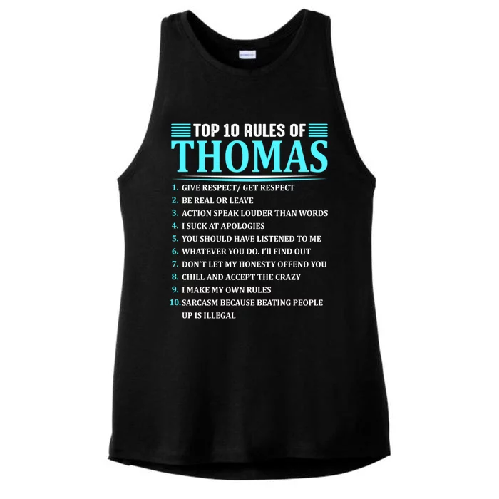 Top 10 Rules Of Thomas Thomas Last Name Gift Ladies Tri-Blend Wicking Tank