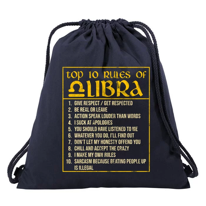 Top 10 Rules Libra Zodiac Sign September October Birthday Gift Drawstring Bag