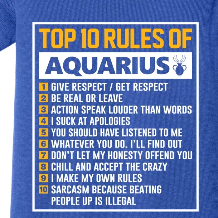 Top 10 Rules Of Aquarius Birthday Horoscope Gift Baby Bodysuit