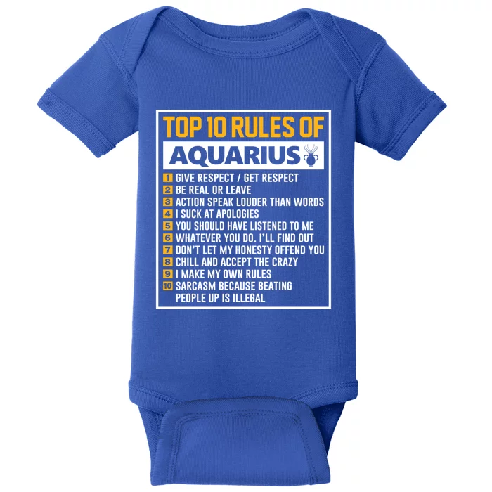 Top 10 Rules Of Aquarius Birthday Horoscope Gift Baby Bodysuit