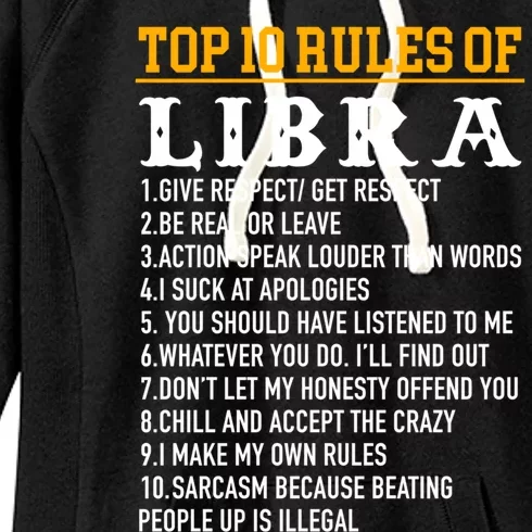 Top 10 Rules Of Libra September 23 October 22 Birthday Gift Women's Fleece Hoodie