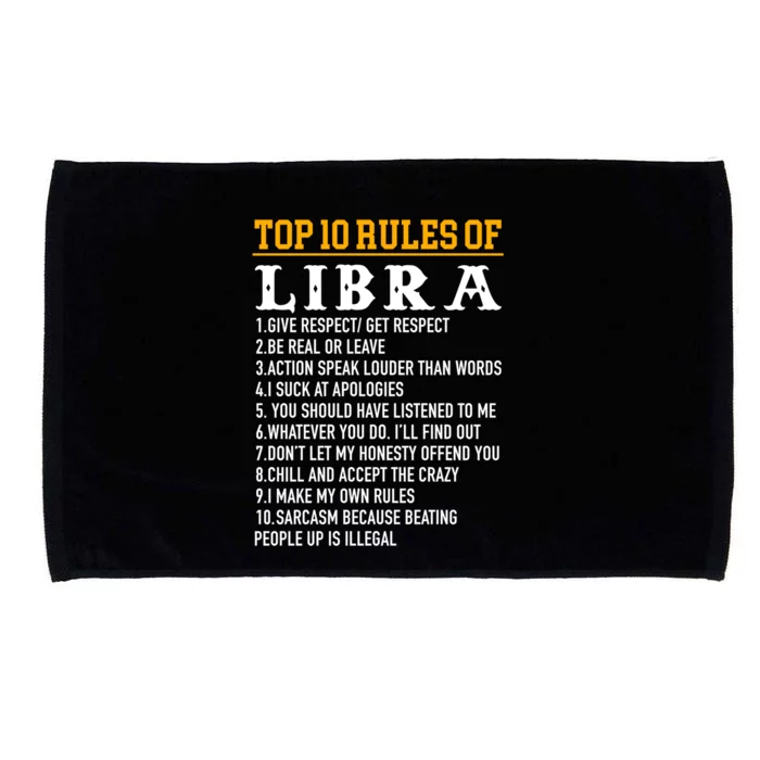 Top 10 Rules Of Libra September 23 October 22 Birthday Gift Microfiber Hand Towel