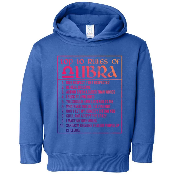 Top 10 Rules Libra Zodiac Sign September October Birthday Meaningful Gift Toddler Hoodie