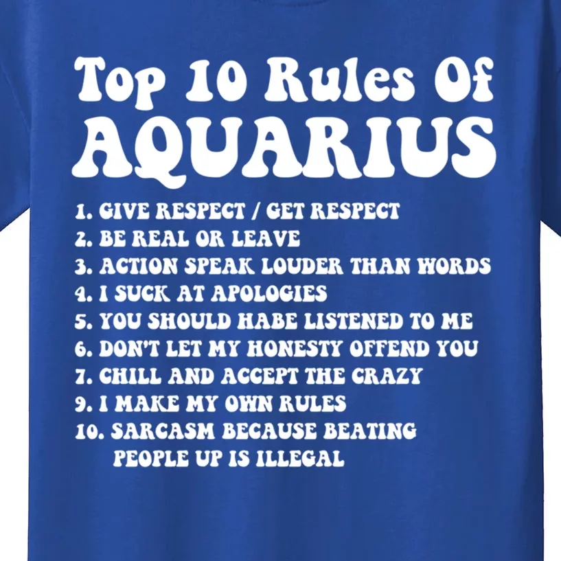 Top 10 Rules Of Aquarius Funny Aquarius Tee Horoscope Gift Kids T-Shirt