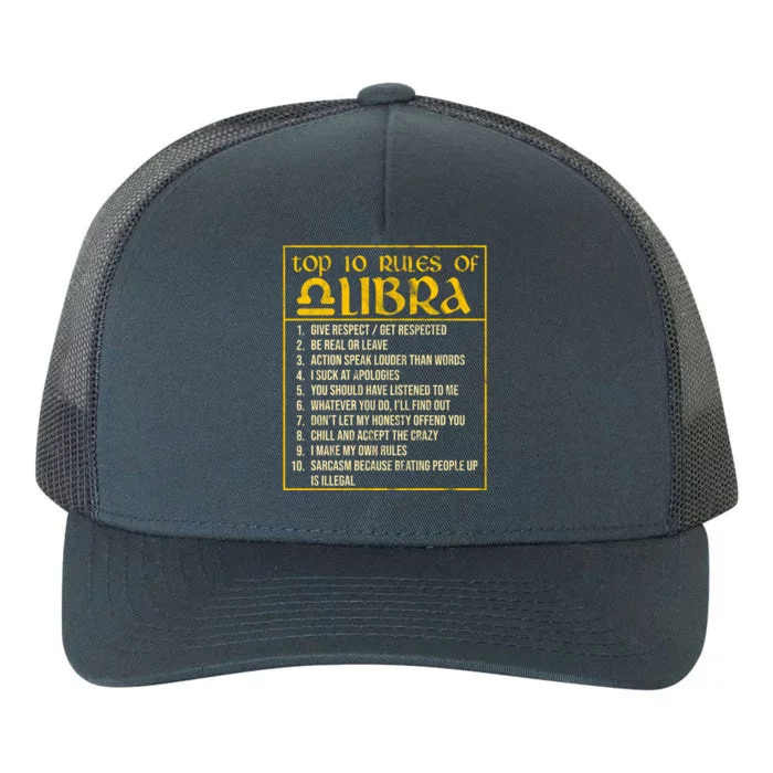 Top 10 Rules Libra Zodiac Sign September October Birthday Gift Yupoong Adult 5-Panel Trucker Hat