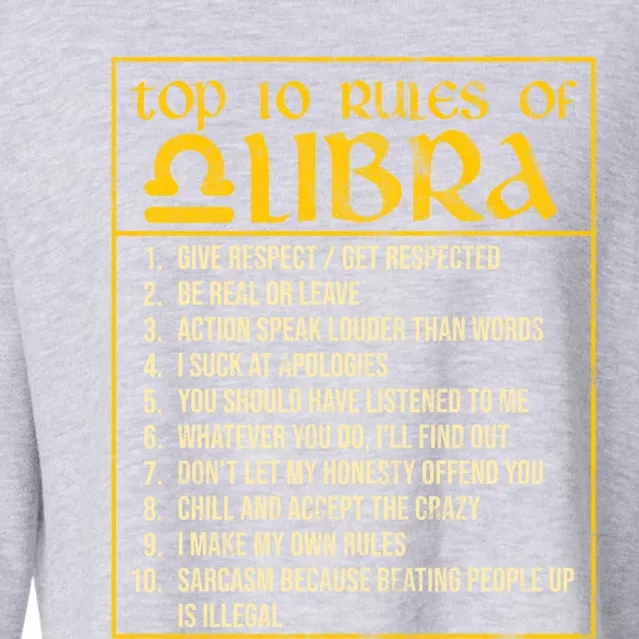 Top 10 Rules Libra Zodiac Sign September October Birthday Gift Cropped Pullover Crew