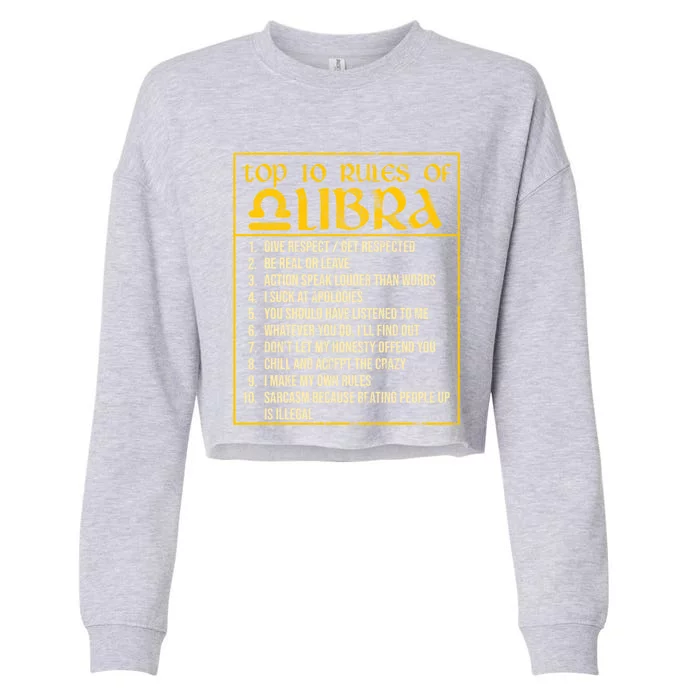 Top 10 Rules Libra Zodiac Sign September October Birthday Gift Cropped Pullover Crew