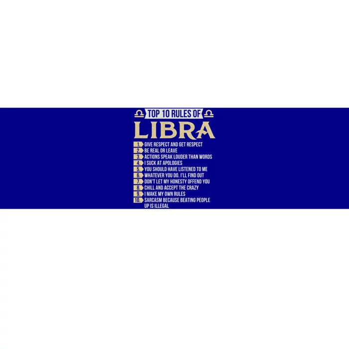 Top 10 Rules Of Libra Astrology Horoscope Zodiac Sign Gift Bumper Sticker