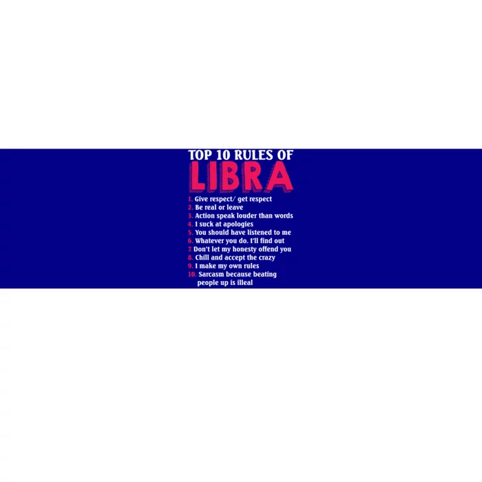 Top 10 Rules Of Libra Zodiac Sign Gift Bumper Sticker