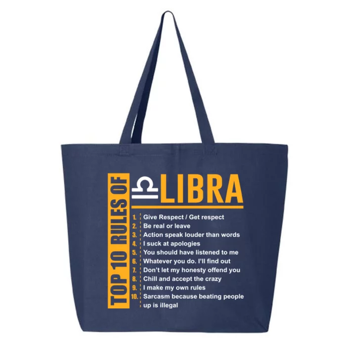 Top 10 Rules Of Libra Birthday Funny Gift Funny Gift Meaningful Gift 25L Jumbo Tote