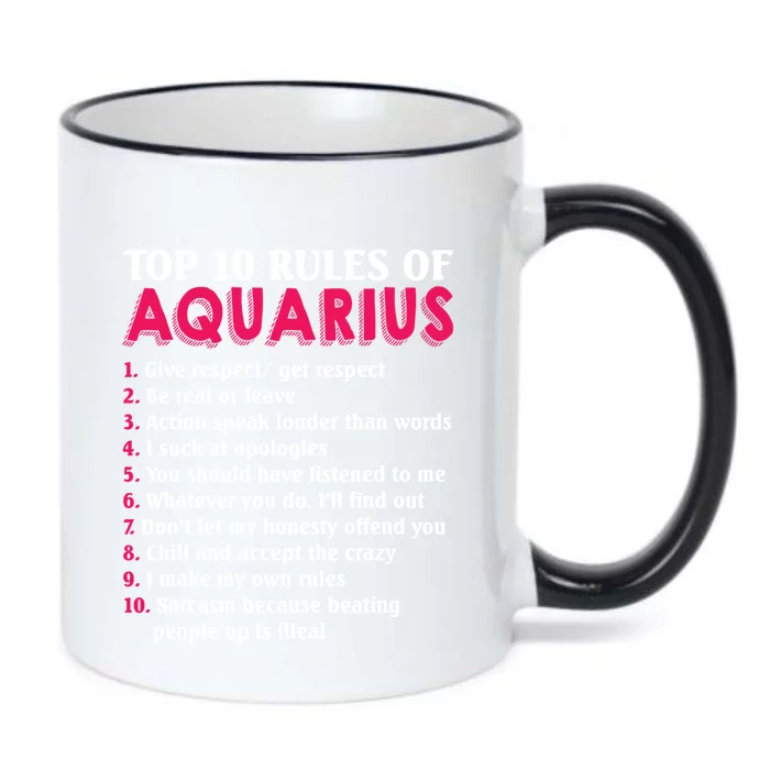 Top 10 Rules Of Aquarius Zodiac Sign Cool Gift Black Color Changing Mug