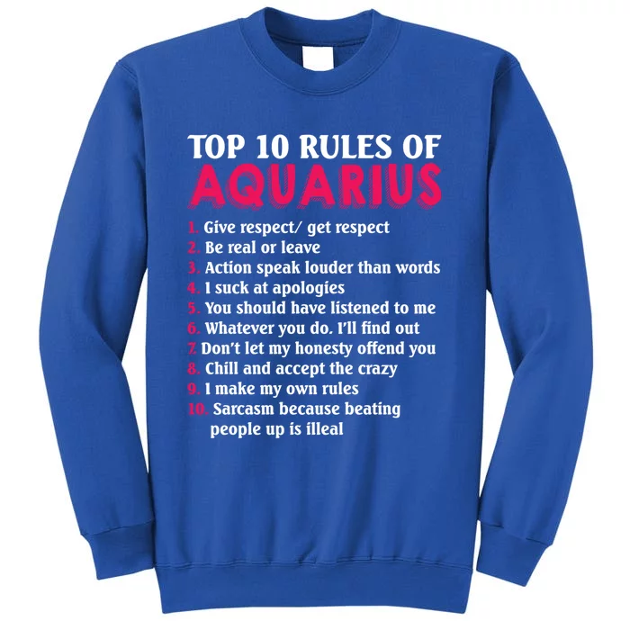 Top 10 Rules Of Aquarius Zodiac Sign Cool Gift Sweatshirt