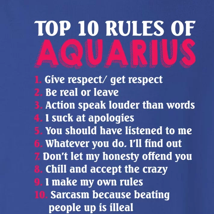 Top 10 Rules Of Aquarius Zodiac Sign Cool Gift Toddler Long Sleeve Shirt