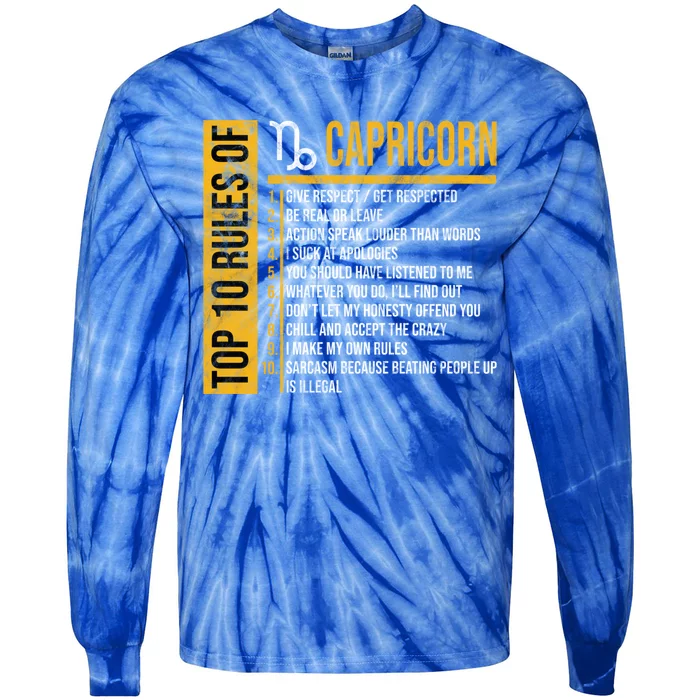 Top 10 Rules Of Capricorn Bday Celebrants Gift Tie-Dye Long Sleeve Shirt