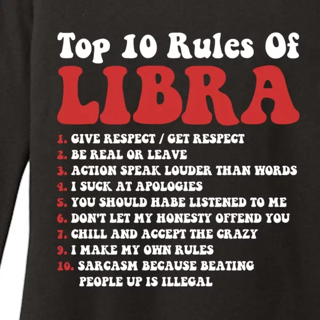 Top 10 Rules Of Libra Funny Libra Tee Horoscope Meaningful Gift Womens CVC Long Sleeve Shirt