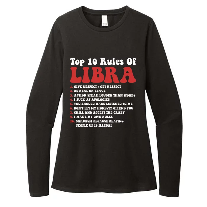 Top 10 Rules Of Libra Funny Libra Tee Horoscope Meaningful Gift Womens CVC Long Sleeve Shirt