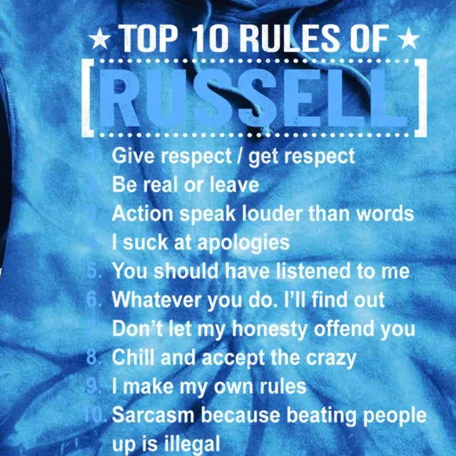 Top 10 Rules Of Russell Russell First Name Gift Tie Dye Hoodie