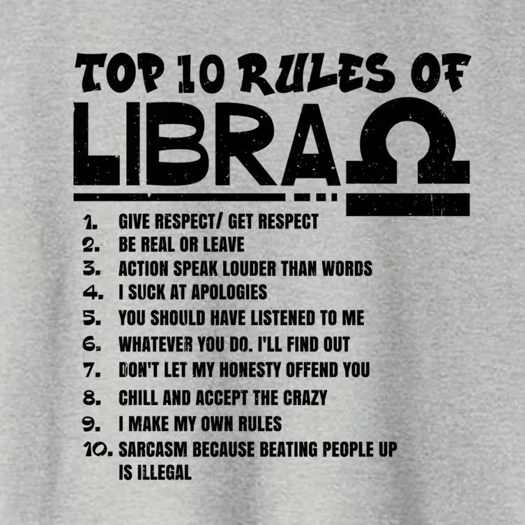 Top 10 Rules Of Libra Zodiac Birthday Funny Cool Gift Women's Crop Top Tee