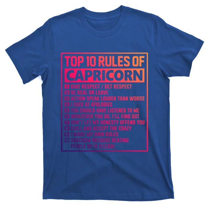 Top 10 Rules Of Capricorn Birthday Horoscope Great Gift T-Shirt