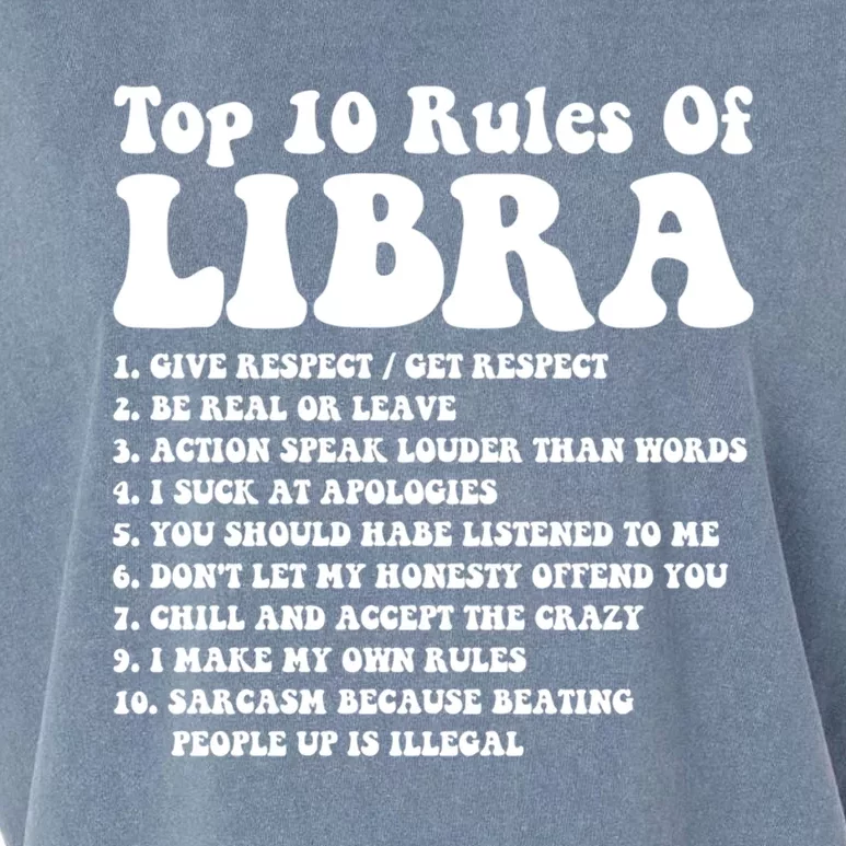 Top 10 Rules Of Libra Zodiac Funny Libra Tee Horoscope Gift Garment-Dyed Women's Muscle Tee