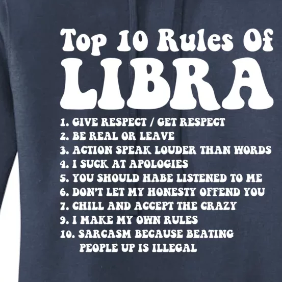 Top 10 Rules Of Libra Zodiac Funny Libra Tee Horoscope Gift Women's Pullover Hoodie