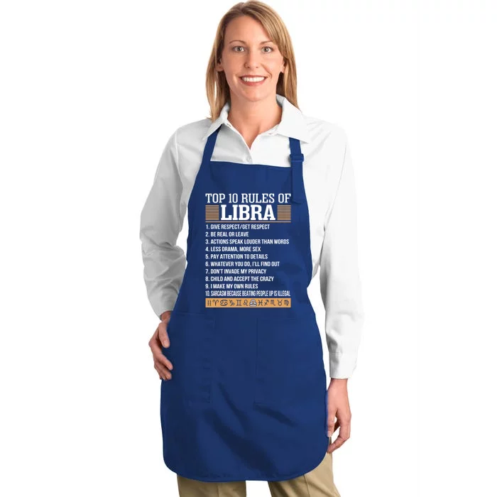 Top 10 Rules Of Libra Zodiac Give Respect Get Respect Gift Full-Length Apron With Pocket