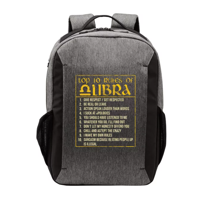 Top 10 Rules Libra Zodiac Sign September October Birthday Vector Backpack