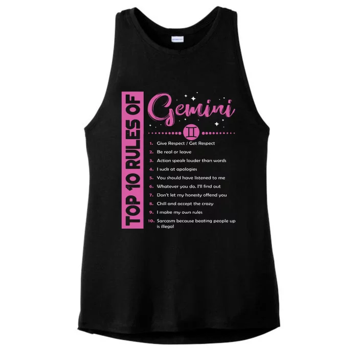 Top 10 Rules Of Gemini Birthday Ladies Tri-Blend Wicking Tank