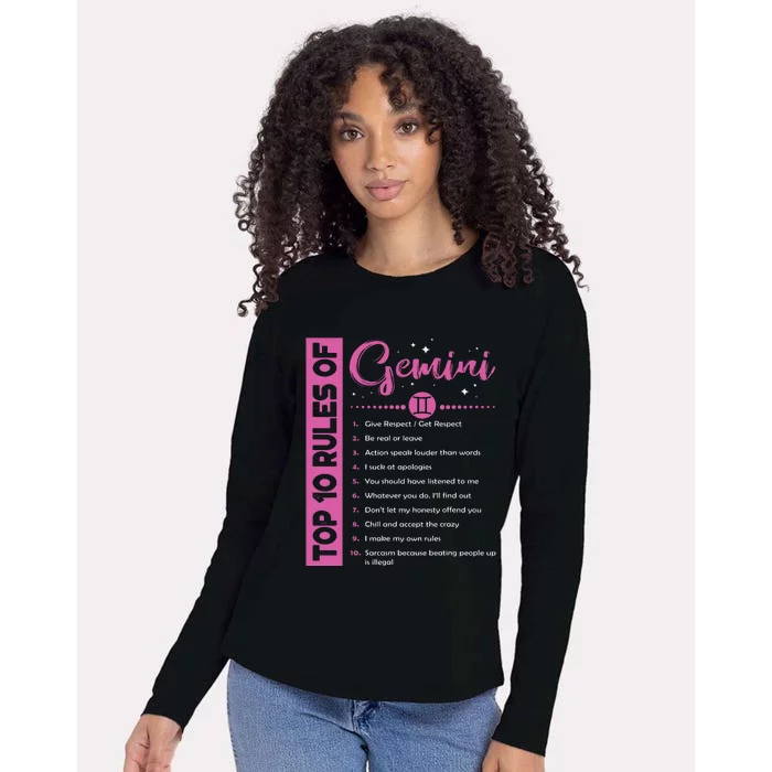 Top 10 Rules Of Gemini Birthday Womens Cotton Relaxed Long Sleeve T-Shirt