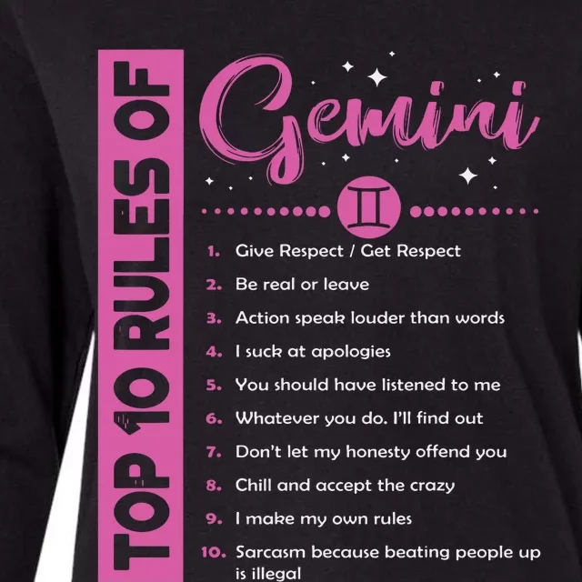 Top 10 Rules Of Gemini Birthday Womens Cotton Relaxed Long Sleeve T-Shirt