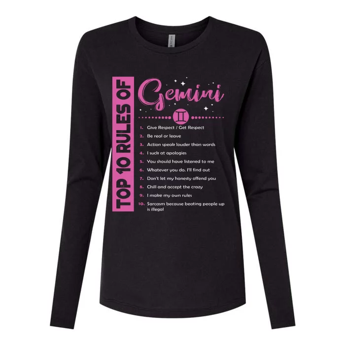 Top 10 Rules Of Gemini Birthday Womens Cotton Relaxed Long Sleeve T-Shirt