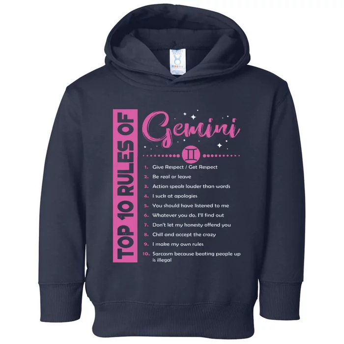 Top 10 Rules Of Gemini Birthday Toddler Hoodie