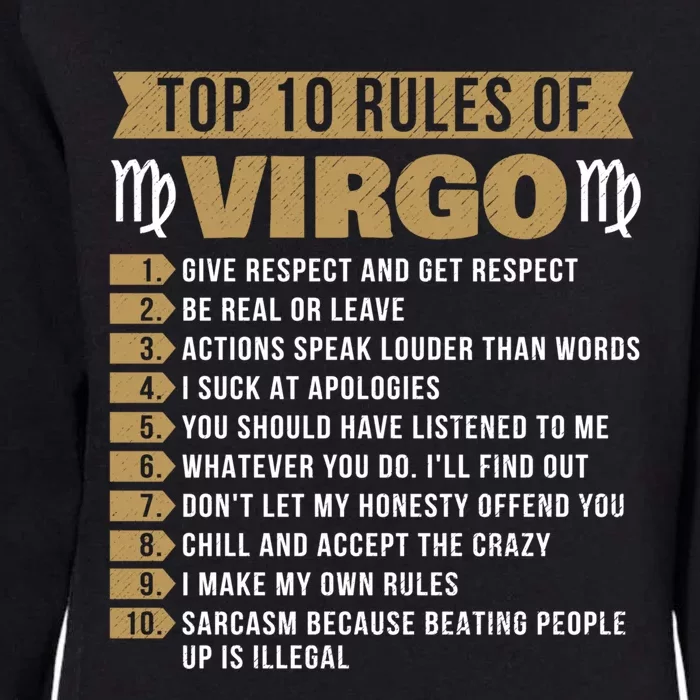 Top 10 Rules Of Virgo Astrology Horoscope Zodiac Sign Cute Gift Womens California Wash Sweatshirt