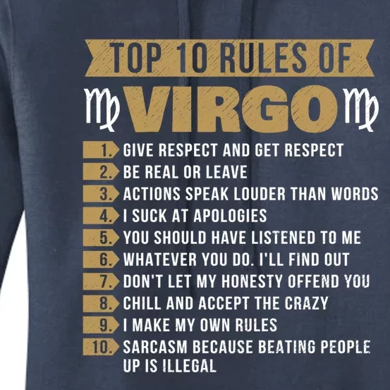 Top 10 Rules Of Virgo Astrology Horoscope Zodiac Sign Cute Gift Women's Pullover Hoodie