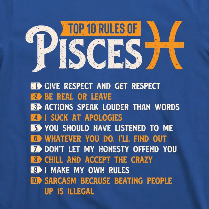 Top 10 Rules Of Pisces Horoscope Zodiac Sign Astrology Gift T-Shirt