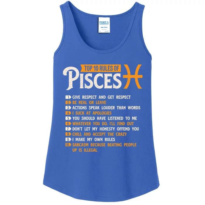 Top 10 Rules Of Pisces Horoscope Zodiac Sign Astrology Gift Ladies Essential Tank