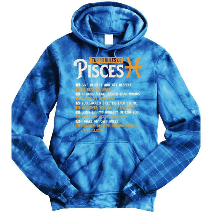 Top 10 Rules Of Pisces Horoscope Zodiac Sign Astrology Gift Tie Dye Hoodie