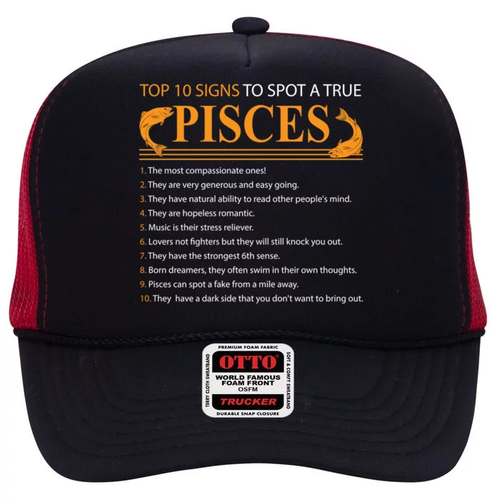 Top 10 Rules Of Pisces Birthday Funny Gift High Crown Mesh Trucker Hat