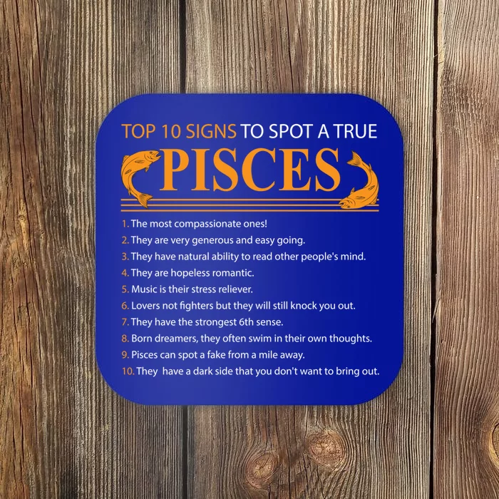 Top 10 Rules Of Pisces Birthday Funny Gift Coaster