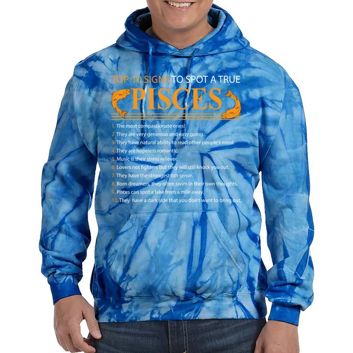 Top 10 Rules Of Pisces Birthday Funny Gift Tie Dye Hoodie